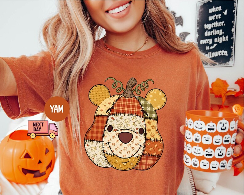 Comfort Colors® Winnie the Pooh Fall Pumpkin Patchwork product image 3