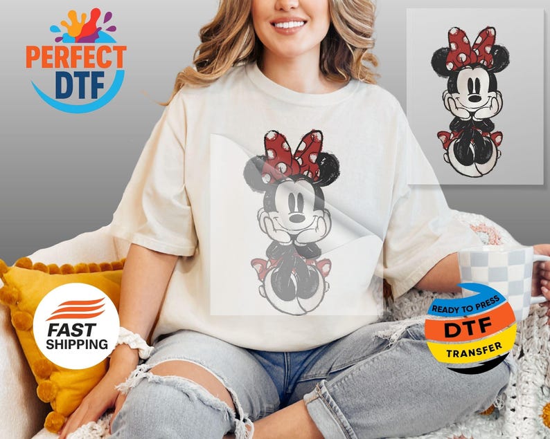 Mickey and Minnie Mouse DTF Transfer, Disney  Ready to Press