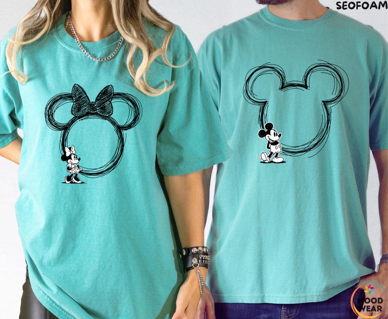 Comfort Colors® Mickey Mouse And Minnie Mouse, Disney Sweatshirt, Disneyworld Shirts, Disney Vacation Shirt, Disneyland Long Sleeve
