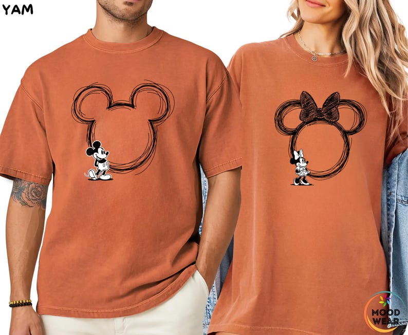 Comfort Colors® Mickey Mouse And Minnie Mouse, Disney Sweatshirt, Disneyworld Shirts, Disney Vacation Shirt, Disneyland Long Sleeve