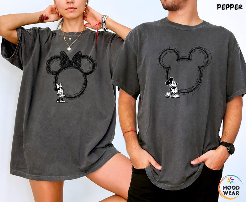 Comfort Colors® Mickey Mouse And Minnie Mouse, Disney Sweatshirt, Disneyworld Shirts, Disney Vacation Shirt, Disneyland Long Sleeve
