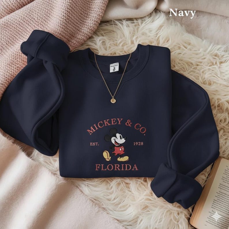 Mickey & Co 1928 Embroidered Sweatshirt, Disney Christmas, Retro Mickey And Co, Disneyworld Shirts, Disney Vacation Shirt, Disneyland Shirt