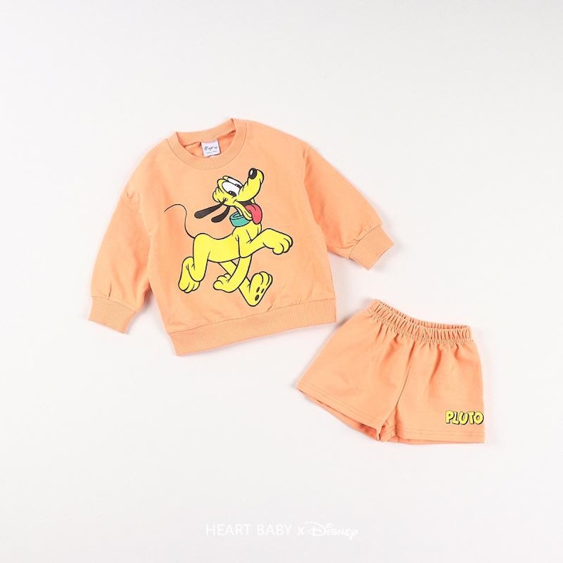 Disney Character Sweatshirts and Shorts Set for kids, Made in Korea