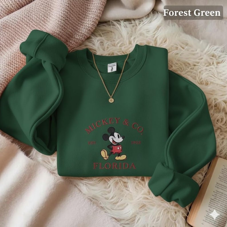 Mickey & Co 1928 Embroidered Sweatshirt, Disney Christmas, Retro Mickey And Co, Disneyworld Shirts, Disney Vacation Shirt, Disneyland Shirt