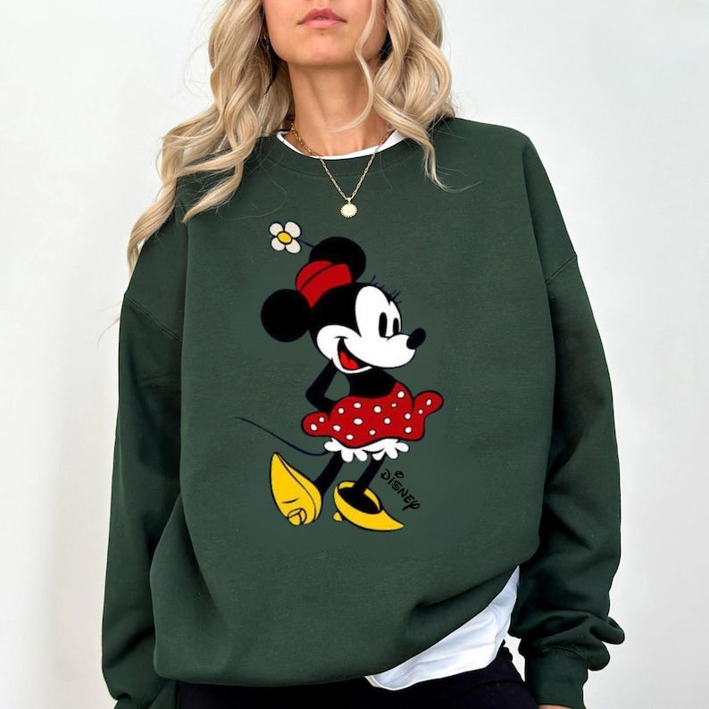 Disney Vintage Minnie Mouse Sweatshirt, Vintage Disney Minnie Mouse Shirt, Disneyworld Holiday Vacation Sweatshirt, Disney Retro Sweater
