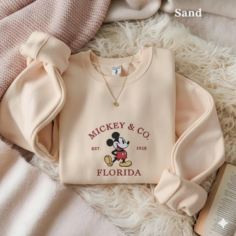 Mickey & Co 1928 Embroidered Sweatshirt, Disney Christmas, Retro Mickey And Co, Disneyworld Shirts, Disney Vacation Shirt, Disneyland Shirt