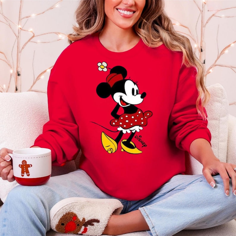 Disney Vintage Minnie Mouse Sweatshirt, Vintage Disney Minnie Mouse Shirt, Disneyworld Holiday Vacation Sweatshirt, Disney Retro Sweater