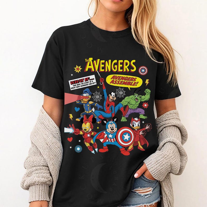 Disney Mickey and Friends Marvel Avengers Tee, Avengers Mickey Shirt, Comics Book Shirt, Magic Kingdom Hoodie, Marvel Mouse Kid Shirt Gift