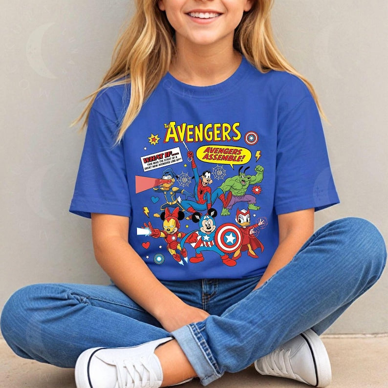 Disney Mickey and Friends Marvel Avengers Tee, Avengers Mickey Shirt, Comics Book Shirt, Magic Kingdom Hoodie, Marvel Mouse Kid Shirt Gift