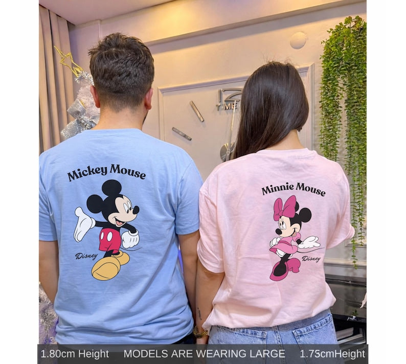 Vintage Disney Matching Shirt - Valantine's Mickey &  Minnie Tee, Mickey and Minnie Couple Hoodie