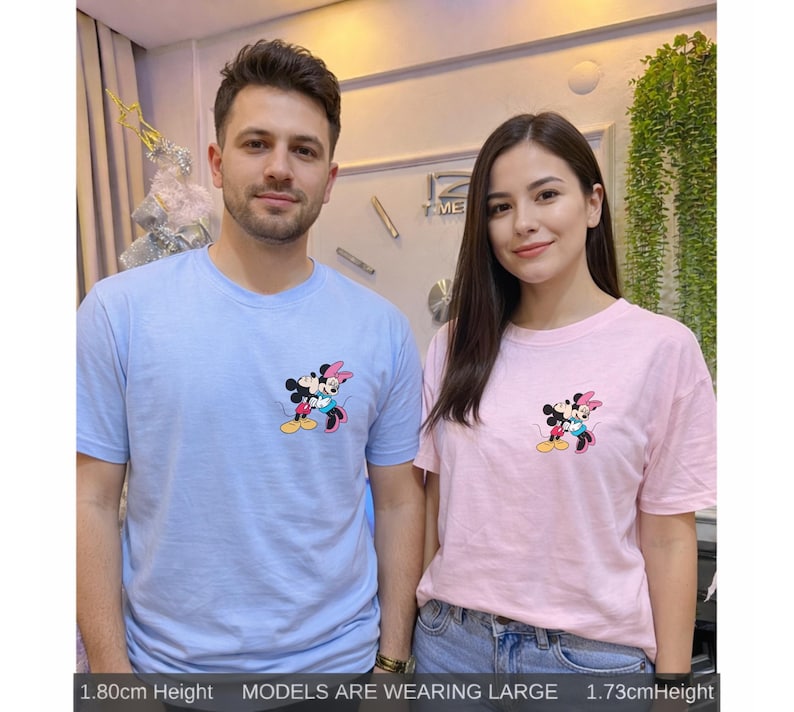 Vintage Disney Matching Shirt - Valantine's Mickey &  Minnie Tee, Mickey and Minnie Couple Hoodie