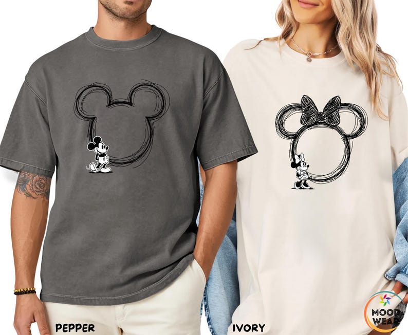Comfort Colors® Mickey Mouse And Minnie Mouse, Disney Sweatshirt, Disneyworld Shirts, Disney Vacation Shirt, Disneyland Long Sleeve