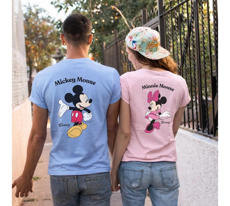 Vintage Disney Matching Shirt - Valantine's Mickey &  Minnie Tee, Mickey and Minnie Couple Hoodie