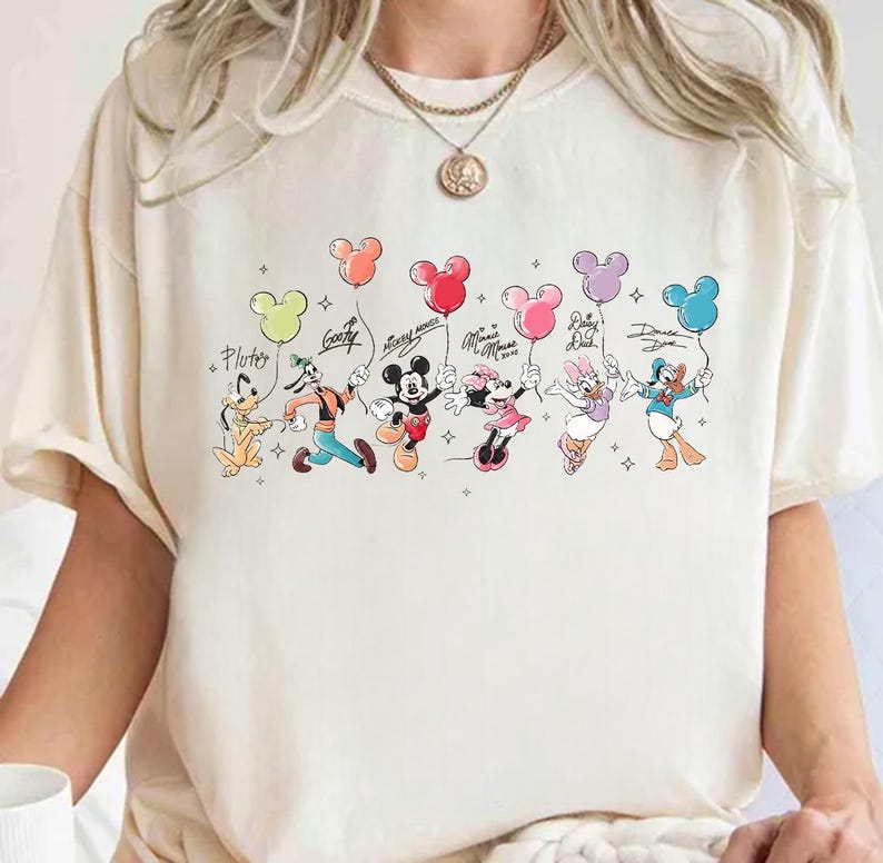 Disney Mickey and Friends with Balloons Shirt Disney Trip Sweatshirt Magic Kingdom shirt Mickey and Friends Tee