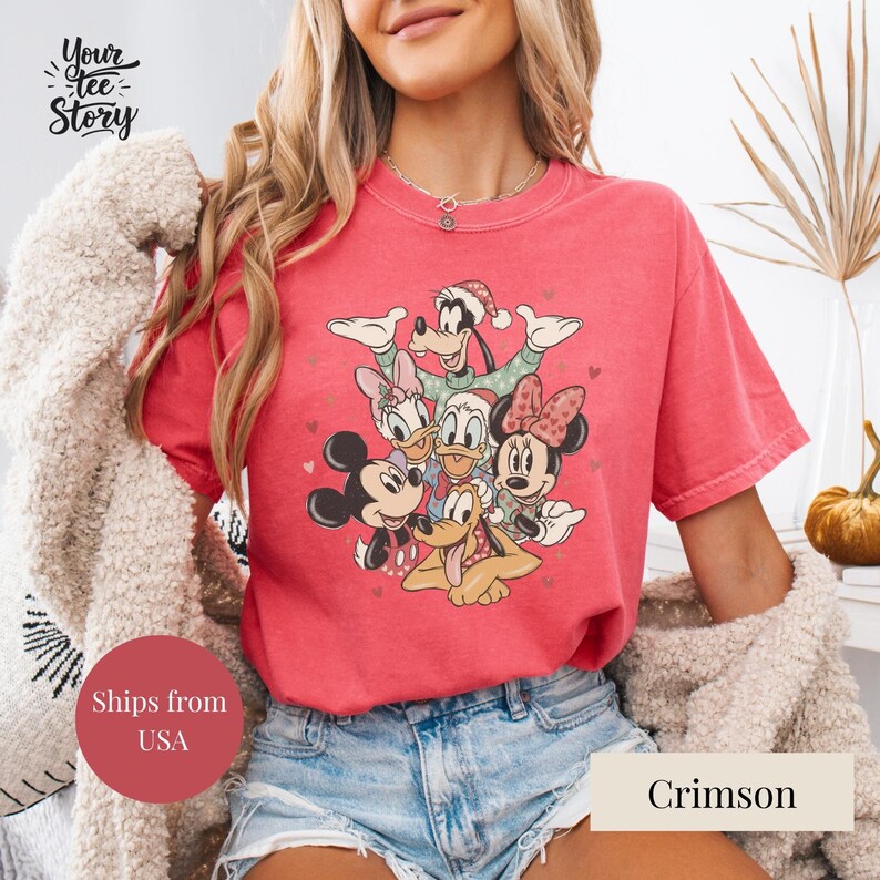 Comfort Colors Valentine Disney Shirt,Mickey Minnie Love Sweatshirt,Cute Pink Cartoon Couple Tee,Romantic Valentine Gift,Disneyland Shirt