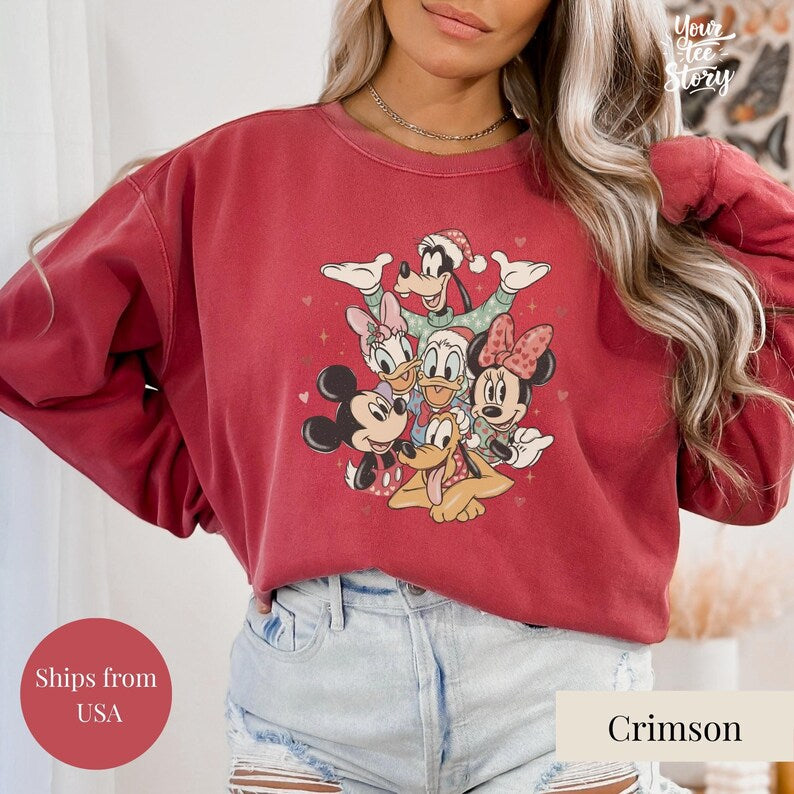 Comfort Colors Valentine Disney Shirt,Mickey Minnie Love Sweatshirt,Cute Pink Cartoon Couple Tee,Romantic Valentine Gift,Disneyland Shirt