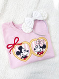 Adorable Mickey and Minnie Heart Locket Tee