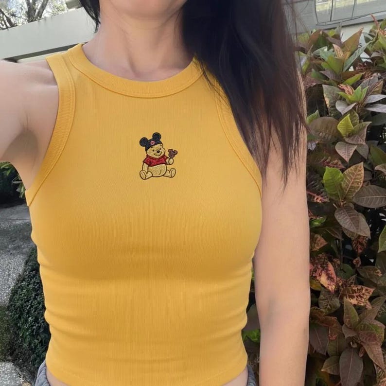 Disney Winnie the Pooh Teddy Tank Top, Pooh Mickey Ears Watercolor Tank, Matching Group Disney Shirts for Disneyland Trip