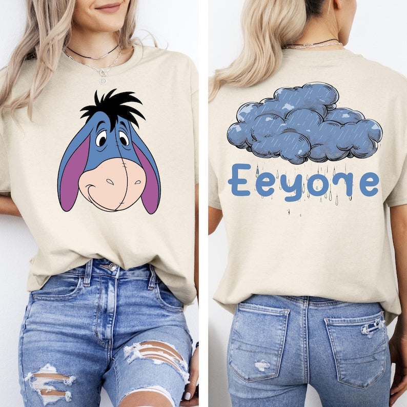 2-Sided Disney Winnie The Pooh Big Face Shirt, Winnie the Pooh Tigger Eeyore Piglet Roo Kanga Owl Shirt, Disneyland Family Matching Shirt