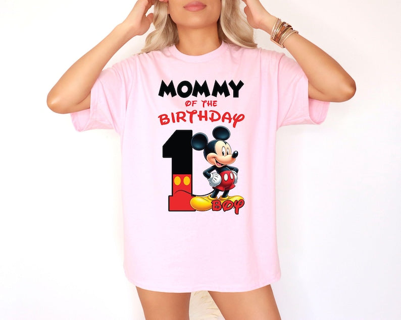 1st Birthday Mickey Shirt, Mickey Birthday Family Tees, Mommy of the Birthday Boy Mickey Mouse, Disney Birthday Gift, Family Disney Matching