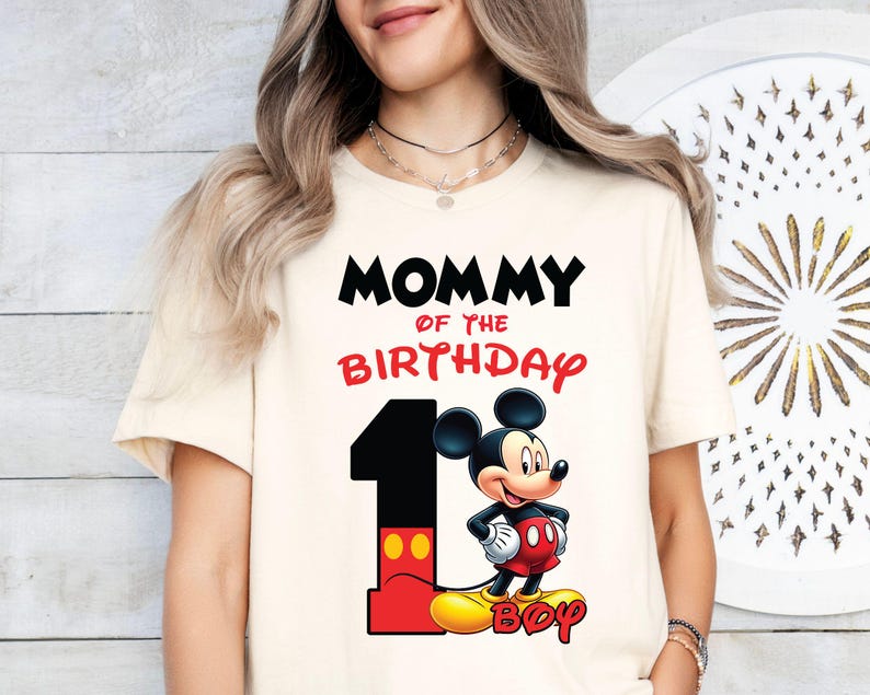 1st Birthday Mickey Shirt, Mickey Birthday Family Tees, Mommy of the Birthday Boy Mickey Mouse, Disney Birthday Gift, Family Disney Matching