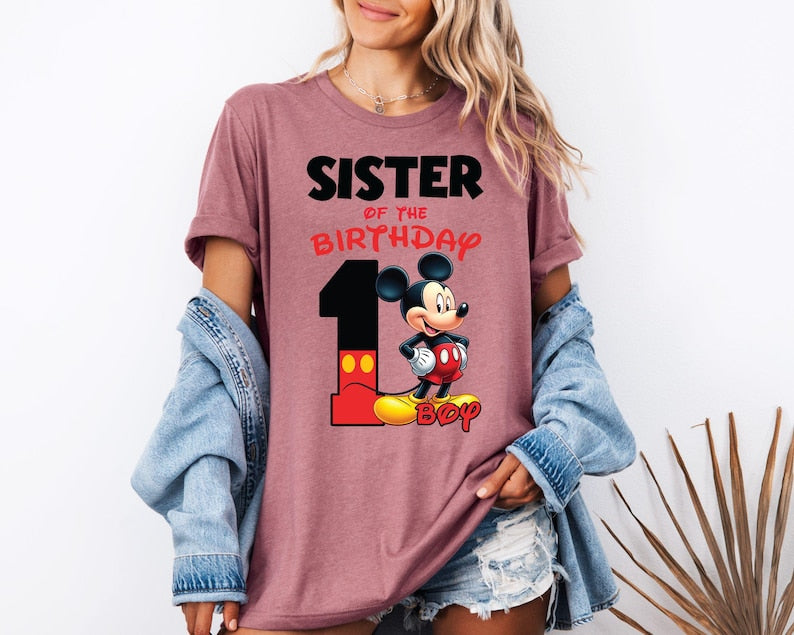 1st Birthday Mickey Shirt, Mickey Birthday Family Tees, Mommy of the Birthday Boy Mickey Mouse, Disney Birthday Gift, Family Disney Matching
