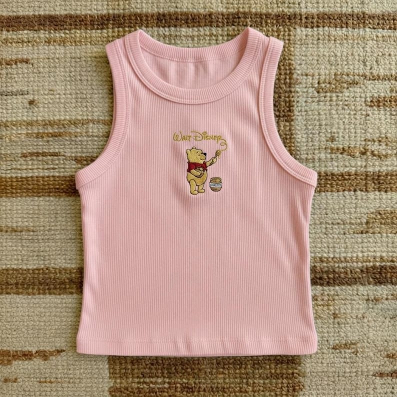 Embroidered Walt Disney Artist Pooh Tank Top, Retro Disney Park Outfit Shirt, Classic Winnie The Pooh Gift Tee