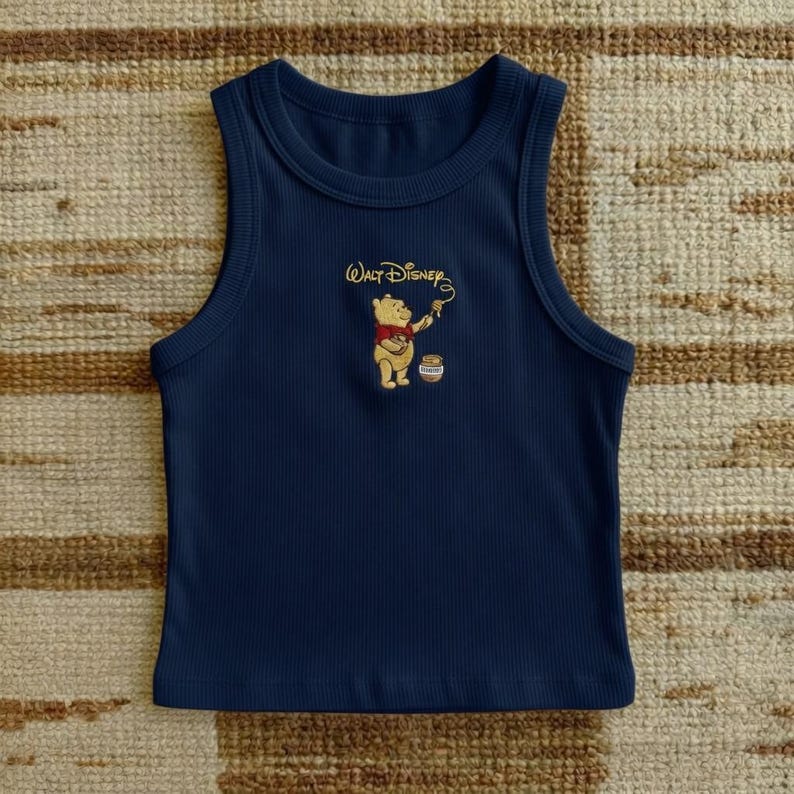 Embroidered Walt Disney Artist Pooh Tank Top, Retro Disney Park Outfit Shirt, Classic Winnie The Pooh Gift Tee