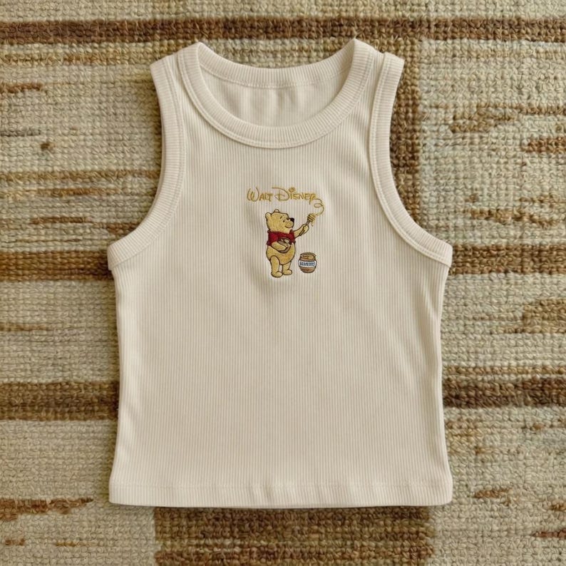 Embroidered Walt Disney Artist Pooh Tank Top, Retro Disney Park Outfit Shirt, Classic Winnie The Pooh Gift Tee