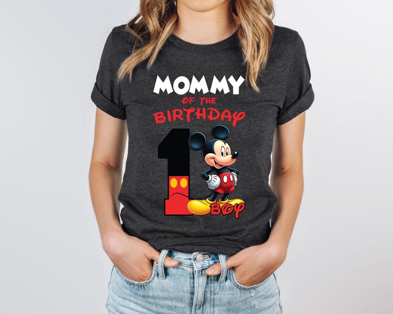 1st Birthday Mickey Shirt, Mickey Birthday Family Tees, Mommy of the Birthday Boy Mickey Mouse, Disney Birthday Gift, Family Disney Matching