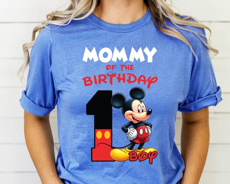 1st Birthday Mickey Shirt, Mickey Birthday Family Tees, Mommy of the Birthday Boy Mickey Mouse, Disney Birthday Gift, Family Disney Matching
