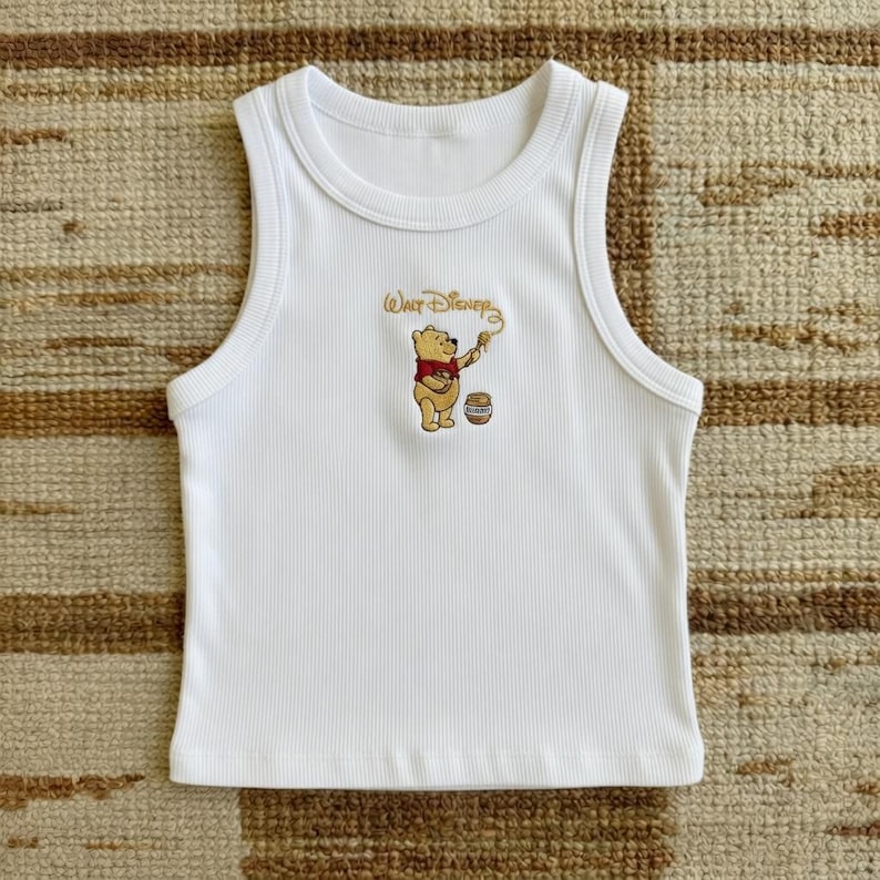 Embroidered Walt Disney Artist Pooh Tank Top, Retro Disney Park Outfit Shirt, Classic Winnie The Pooh Gift Tee
