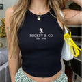 Mickey & Co 1928 Embroidered Tank Top, Retro Disney Ribbed Tank, Disney Vacation Top, Disneyland Outfit