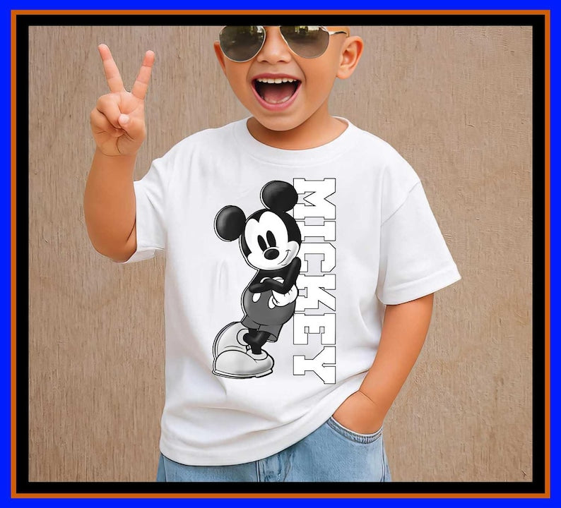 Mickey Mouse Shirt Vintage Disney Tee Retro Cartoon Hoodie Classic Black and White Mouse Disney World Trip Gift For Disney Fans OP136
