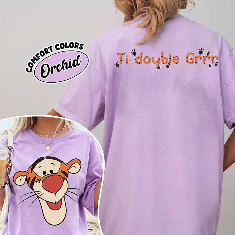 2-Sided Disney Winnie The Pooh Big Face Shirt, Winnie the Pooh Tigger Eeyore Piglet Roo Kanga Owl Shirt, Disneyland Family Matching Shirt