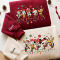 Embroidered Mickey and Friends Christmas Sweatshirt, Matching Family Xmas Trip Shirts, Cozy Winter Sweater, Disneyland Trip