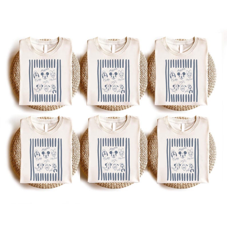 Disney Family Matching Shirt, Stripe Sketch Crew Gift Sweatshirt, Kids Baby Onesie Matching Top, Mickey Faces Signature Graphic Tee