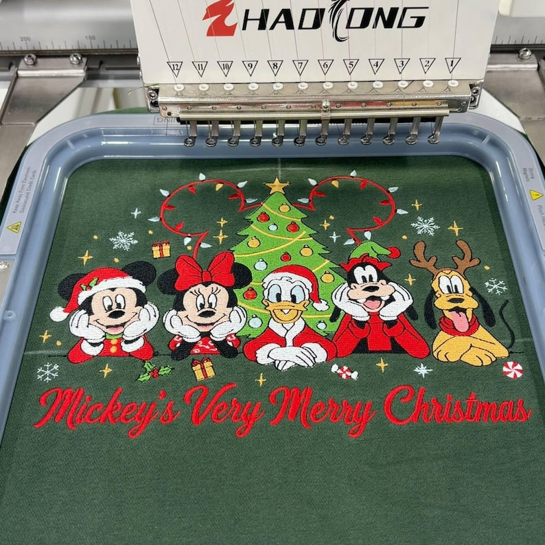 Mickey's Very Merry Christmas Embroidered Sweatshirt, Disney Friends Holiday Crewneck, Mickey Minnie Christmas Gift for Disney Fans