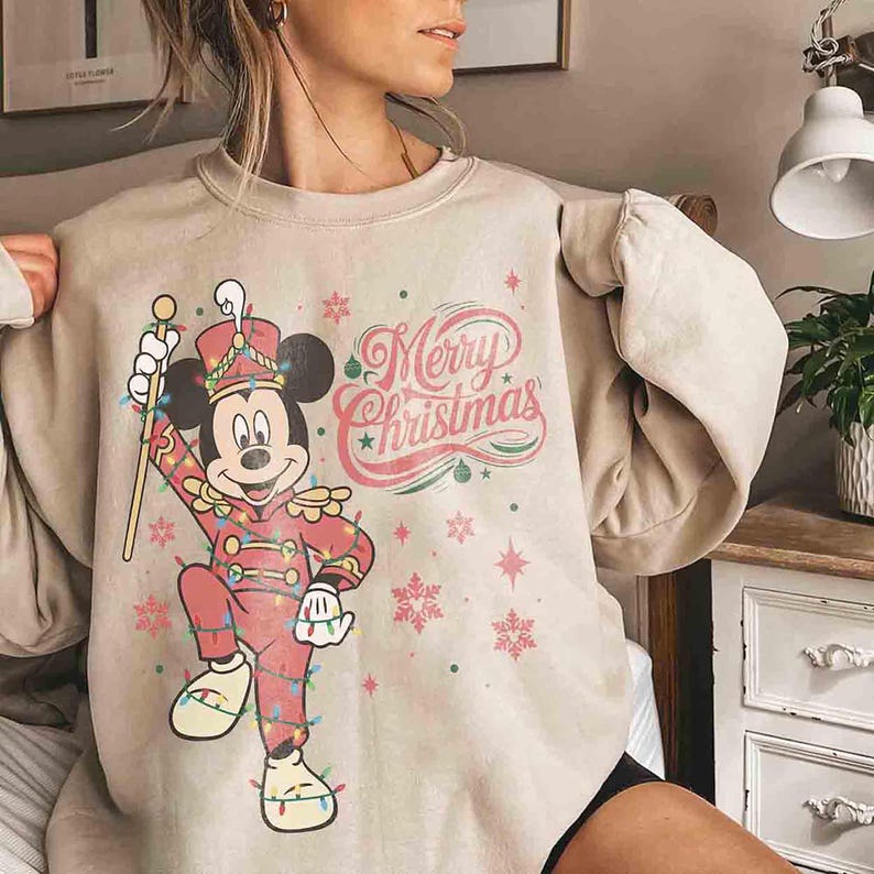 Retro Mickey Mouse Lead Soldier Christmas Light Sweatshirt, Disney Mickey Nutcracker Xmas T-shirt, Disneyland Family Holiday Trip Gifts 2026