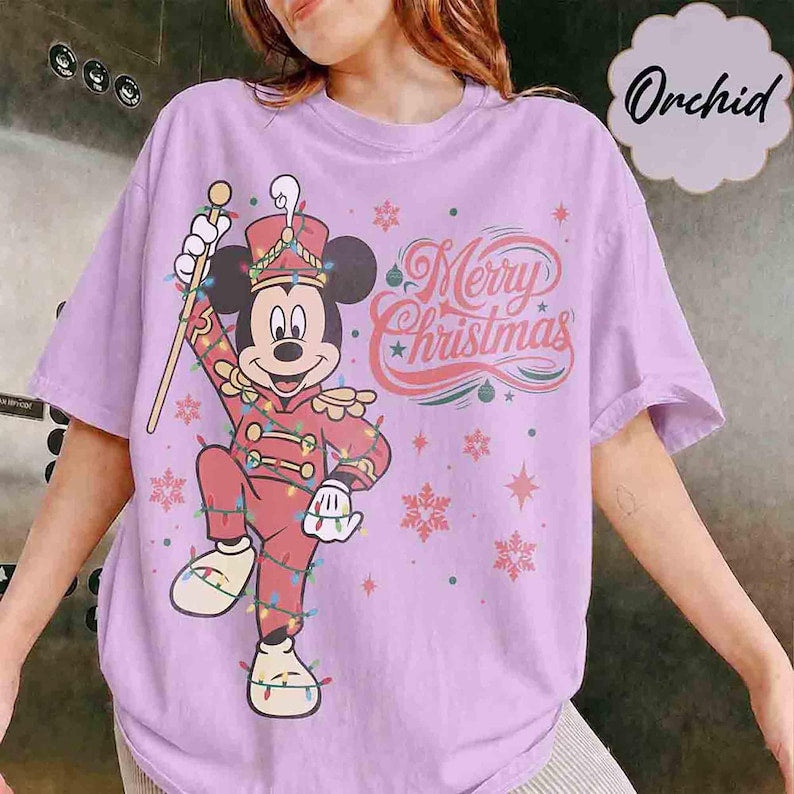 Retro Mickey Mouse Lead Soldier Christmas Light Sweatshirt, Disney Mickey Nutcracker Xmas T-shirt, Disneyland Family Holiday Trip Gifts 2026