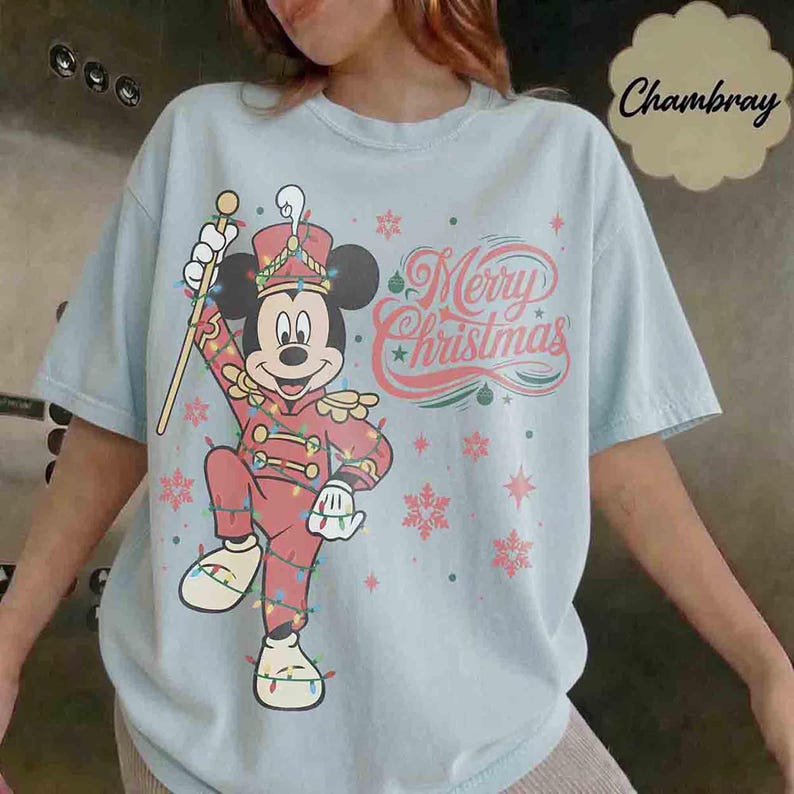 Retro Mickey Mouse Lead Soldier Christmas Light Sweatshirt, Disney Mickey Nutcracker Xmas T-shirt, Disneyland Family Holiday Trip Gifts 2026