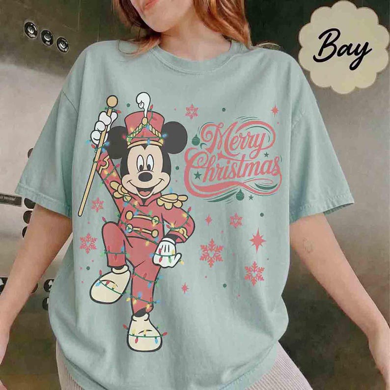 Retro Mickey Mouse Lead Soldier Christmas Light Sweatshirt, Disney Mickey Nutcracker Xmas T-shirt, Disneyland Family Holiday Trip Gifts 2026