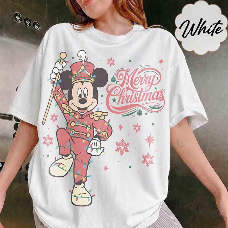 Retro Mickey Mouse Lead Soldier Christmas Light Sweatshirt, Disney Mickey Nutcracker Xmas T-shirt, Disneyland Family Holiday Trip Gifts 2026