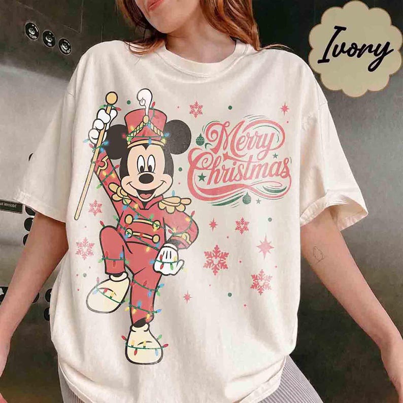 Retro Mickey Mouse Lead Soldier Christmas Light Sweatshirt, Disney Mickey Nutcracker Xmas T-shirt, Disneyland Family Holiday Trip Gifts 2026