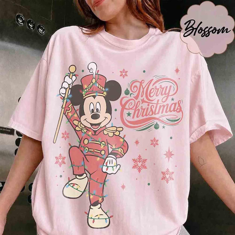 Retro Mickey Mouse Lead Soldier Christmas Light Sweatshirt, Disney Mickey Nutcracker Xmas T-shirt, Disneyland Family Holiday Trip Gifts 2026